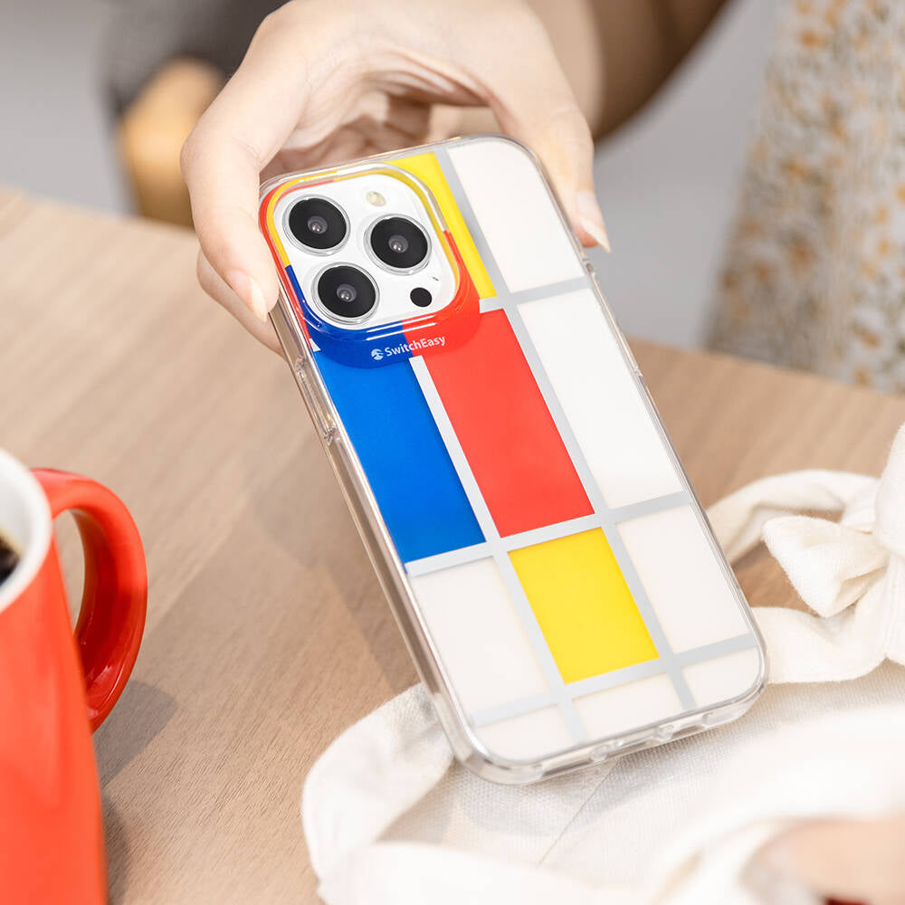 Switcheasy Artist Mondrian iPhone 13 Pro Çift IMD Baskılı Lisanslı Kılıf Switcheasy Artist Mondrian iPhone 13 Pro Çift IMD Baskılı Lisanslı Kılıf